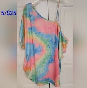 5 /$25 Vibrant Tie-Dye Off-Shoulder Women's Top